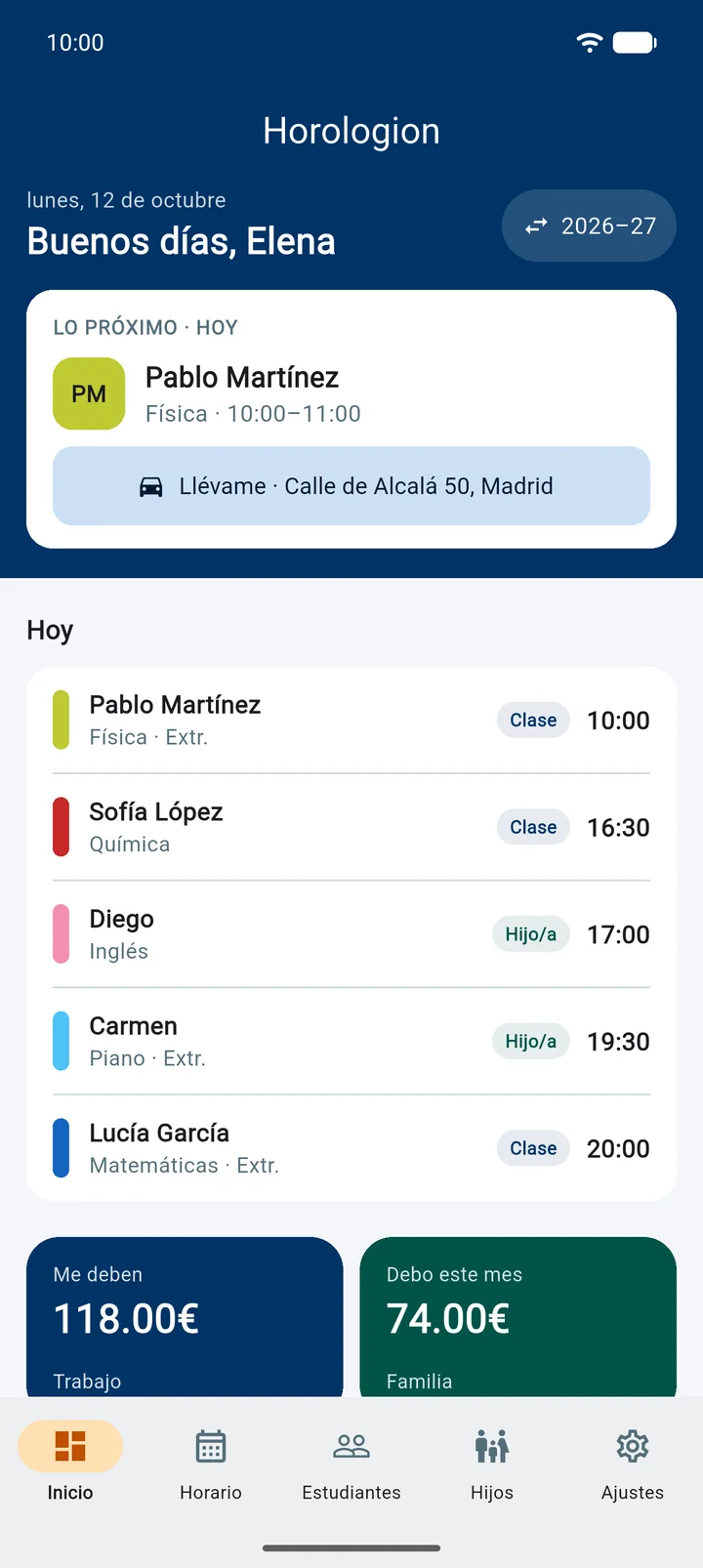 Profesor y padre: un día, dos tarjetas de dinero