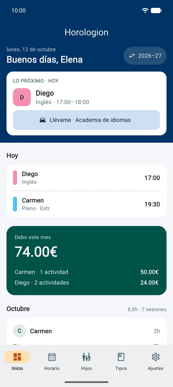 Inicio para padres: lo que debes este mes