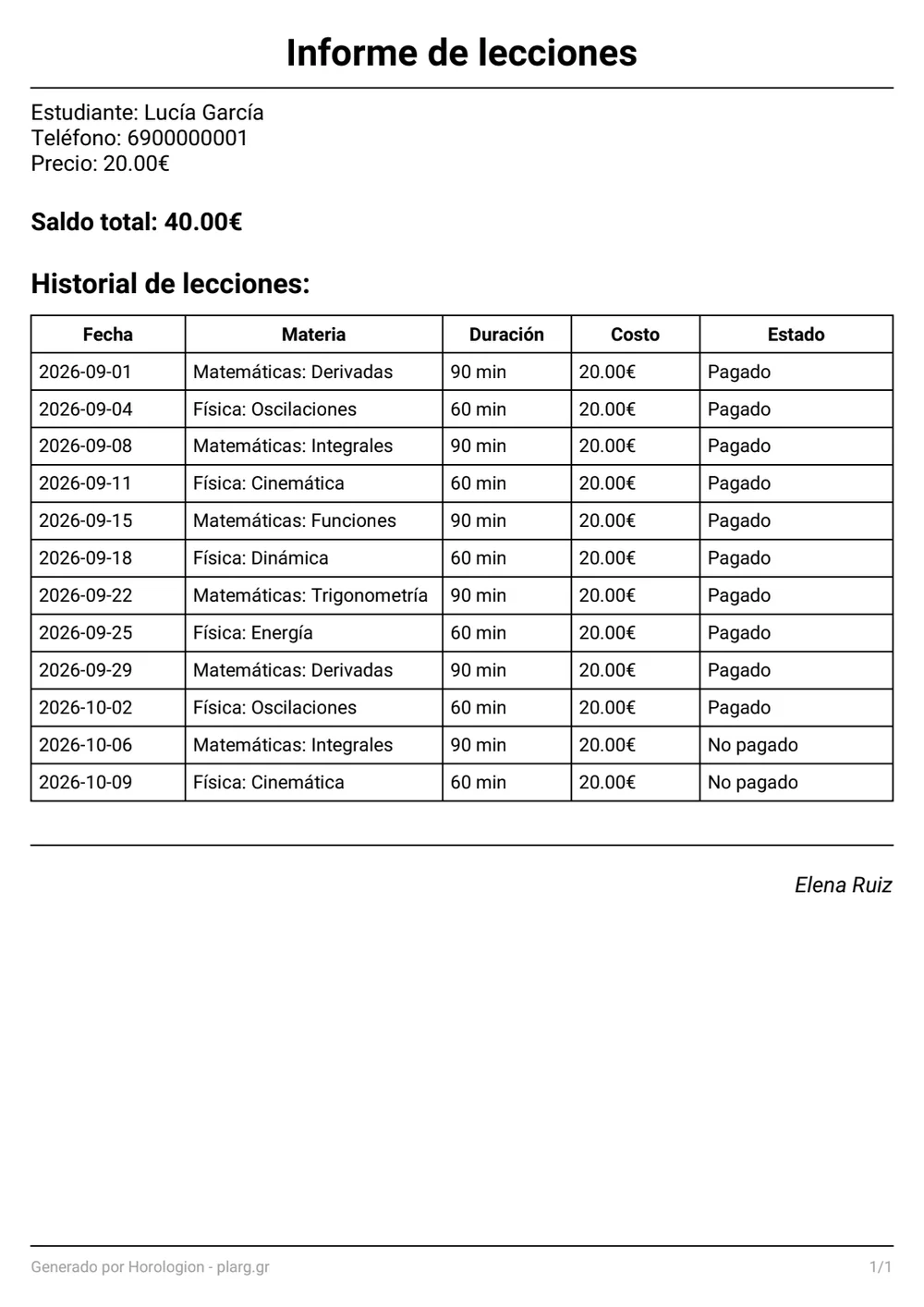 PDF: informe de clases